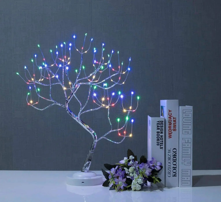 Anyhouz Table Lamp Colorful 108 LED Bonsai Tree Desk Light USB Rechargeable For Living Room