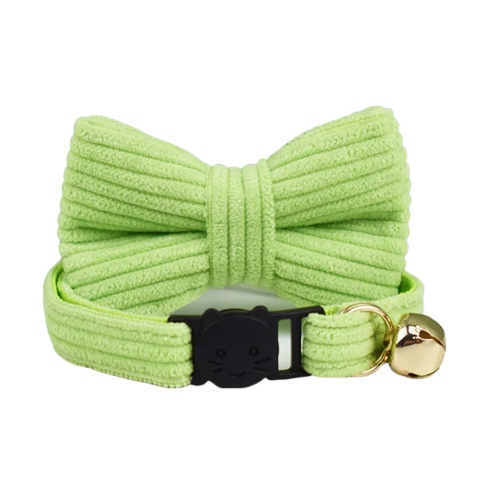 AnyWags Cat Collar Neon Bow Large with Safety Buckle, Bell, and Durable Strap Stylish and Comfortable Pet Accessory