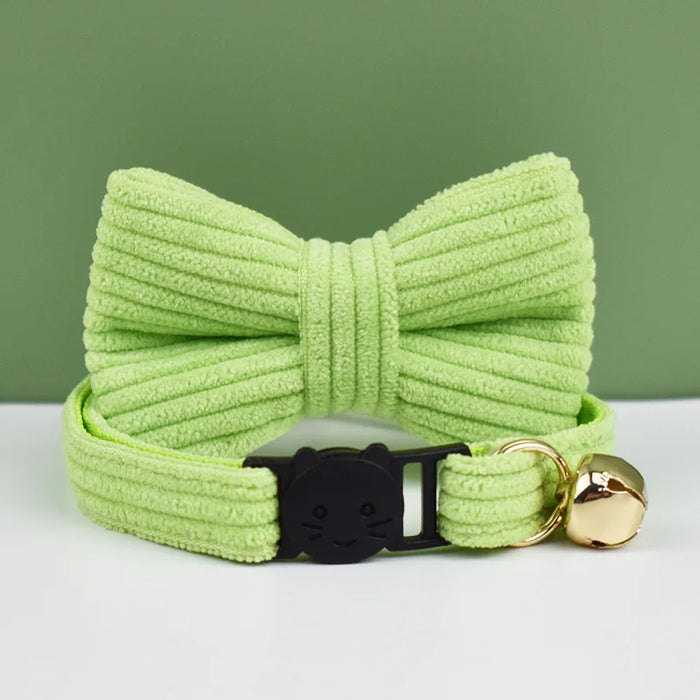 AnyWags Cat Collar Neon Bow Large with Safety Buckle, Bell, and Durable Strap Stylish and Comfortable Pet Accessory