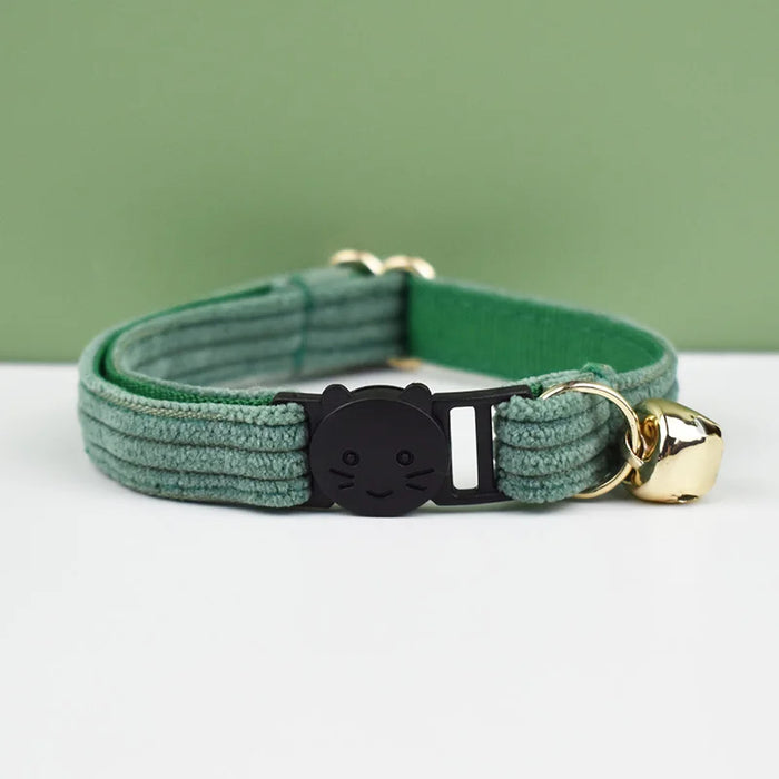 AnyWags Cat Collar Hunter Green Large with Safety Buckle, Bell, and Durable Strap Stylish and Comfortable Pet Accessory