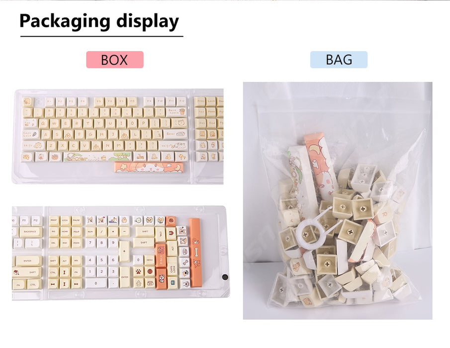 Anymob Keycap Keyboard Yellow 131 English Keys Mechanical Switch Touch Clicks Bag