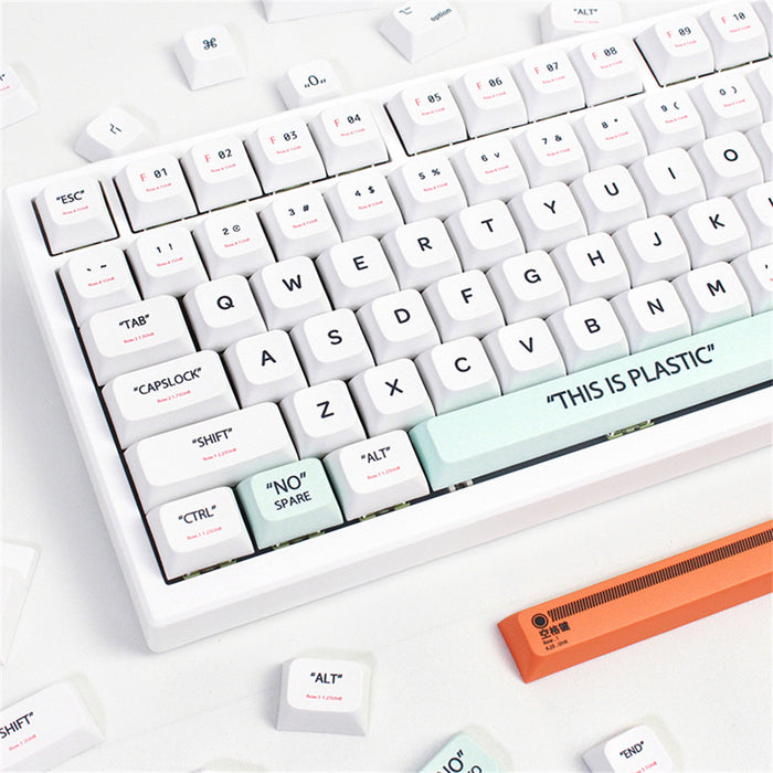 Anymob Keycap Keyboard Grey 141 Keys Plastic Dye Sublimation Mechanical Switches Clicks