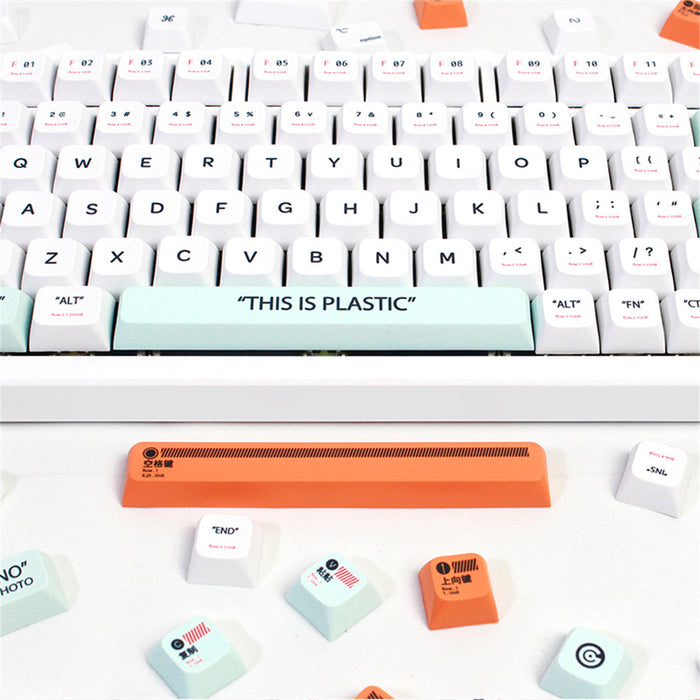 Anymob Keycap Keyboard Grey 141 Keys Plastic Dye Sublimation Mechanical Switches Clicks