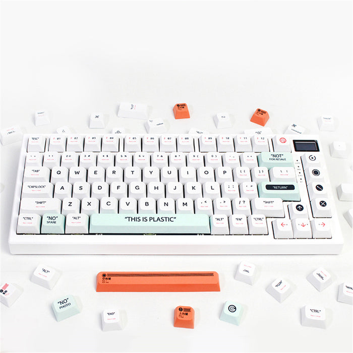 Anymob Keycap Keyboard Grey 141 Keys Plastic Dye Sublimation Mechanical Switches Clicks