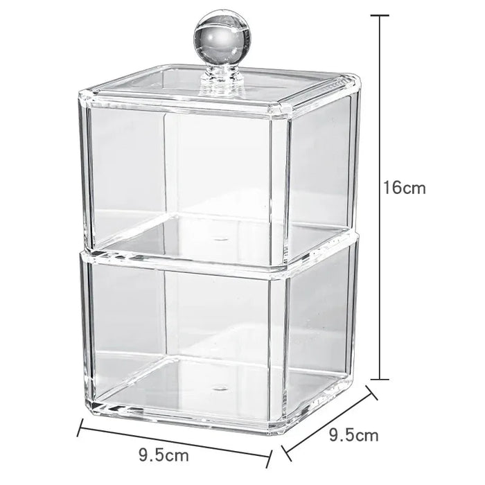 Anyhouz Storage Box Two Layer Transparent Acrylic Stackable Dustproof Jewelry Cases Organizer