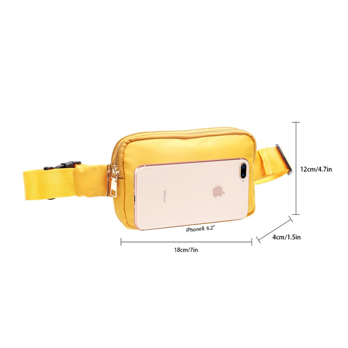 Anypack Waist Bag Orange Dual Zipper Crossbobdy Belt Bag with Adjustable Strap