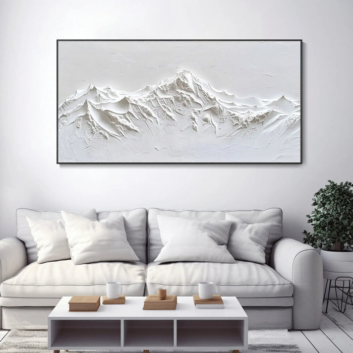 Anyhouz Canvas Art Hand Painted White Mountain 3D Modern Wall Decor For Home