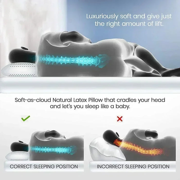 Anyhouz Orthopedic Pillows White for Neck Pain Relieve Comfortable and Breathable for Cervical Health Care 60*40*14cm