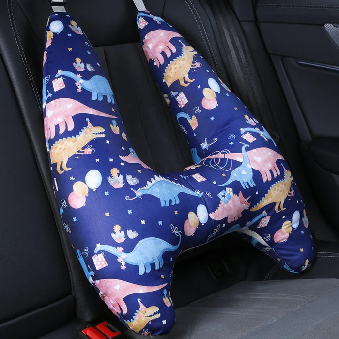 Anypack Car Travel Pillow UShape Dinosaur Party Pattern Children Travel Pillow Cushion for Car Seat, Safety Neck Pillow for Kids