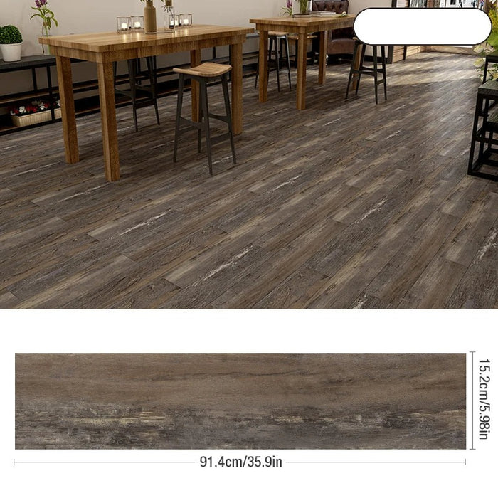 Anyhouz 5pcs Vinyl Tile Brown Driftwood Stain Self Adhesive Wear Resistant Floor Wood Grain 3D Wallpaper Waterproof Stickers for Home and Office Decoration