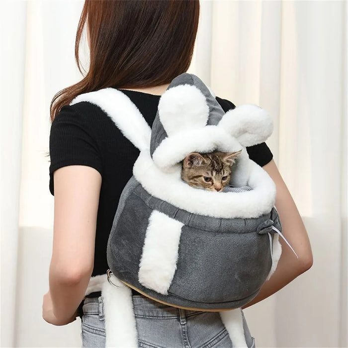 Anywags Pet Carrier Medium Gray Outdoor Travel Pet Carrier Bag Nest for Small Pets with Ear Hoodie