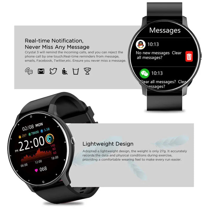 Anyco Smartwatch ZL02D Waterproof Touch Screen Fitness Tracker Wristwatch