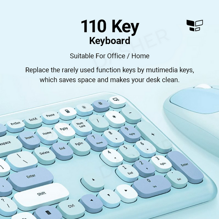 Anymob Bluetooth Keyboard And Mouse Combo Set Black Gray Colorful Retro Design Portable Wireless Soft Touch Keys