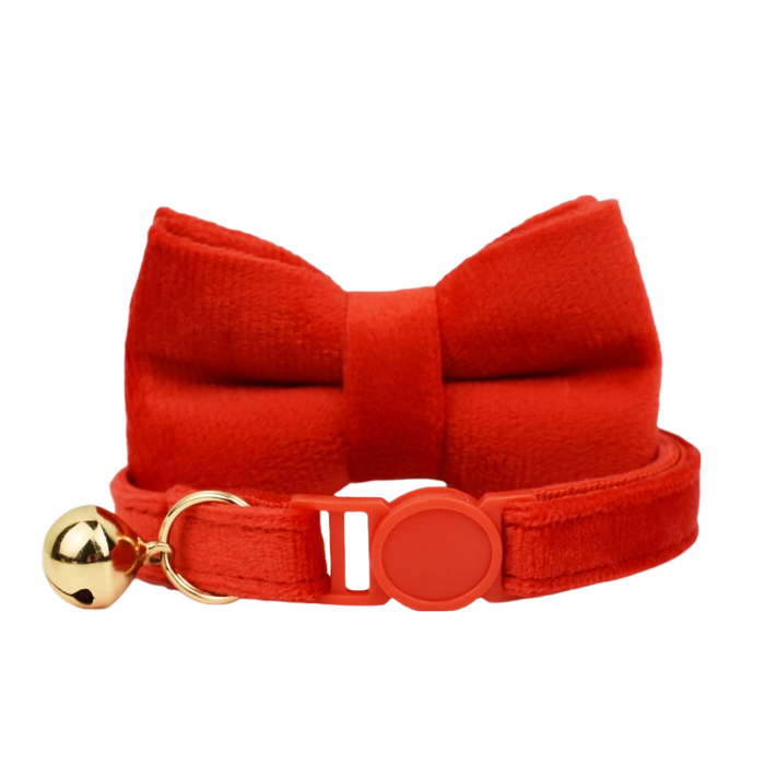 AnyWags Cat Collar Red Bow Large with Safety Buckle, Bell, and Durable Strap Stylish and Comfortable Pet Accessory