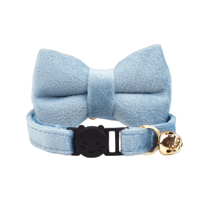 AnyWags Cat Collar Light Blue Bow Small with Safety Buckle, Bell, and Durable Strap Stylish and Comfortable Pet Accessor