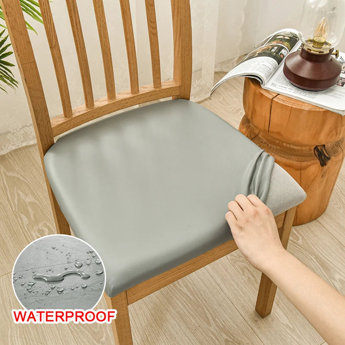 Anyhouz Chair Cover Plain Grey Stretch Seat Cover for Home Dinning Kitchen Washable Removable