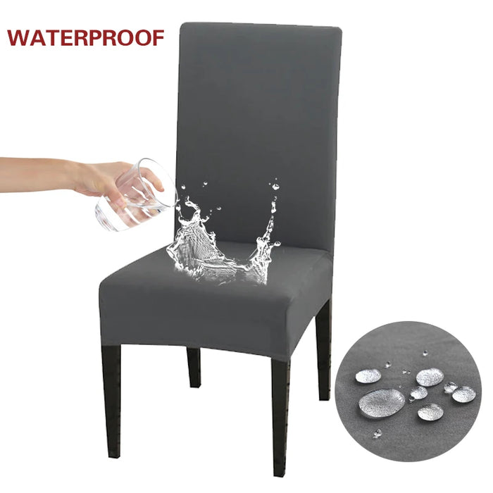 Anyhouz Chair Cover Grey with Anti-Dirt and Waterproof Elastic Material for Dining Room Kitchen Wedding Hotel Banquet Restaurant