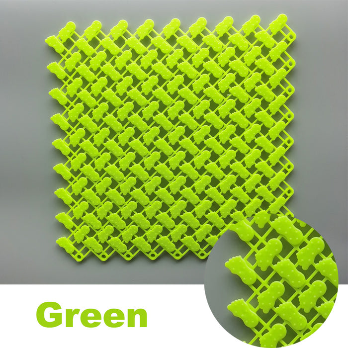 Anyhouz Splicing Mat Green 25x25cm 20Pcs DIY Non Slip Bathroom Mat Mesh Drainage Massage Floor Carpet