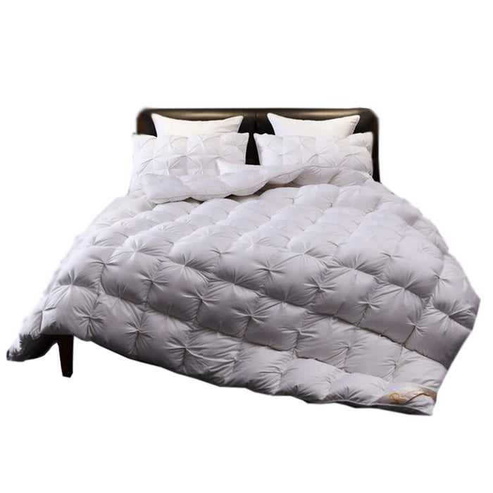 Anyhouz Duvet Cover White Luxury Breathable Puffer Bed Comforter