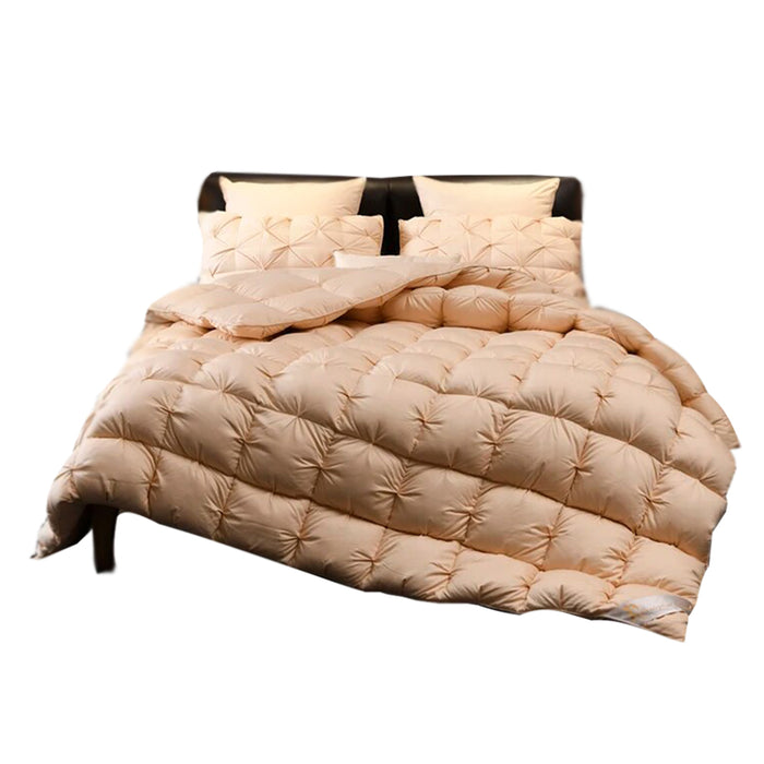 Anyhouz Duvet Cover Cream Luxury Breathable Puffer Bed Comforter