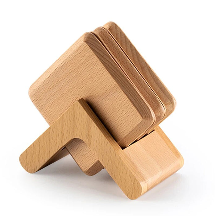 Anygleam Natural 6pcs Wooden Coasters Cup Kitchen Tools Accessories