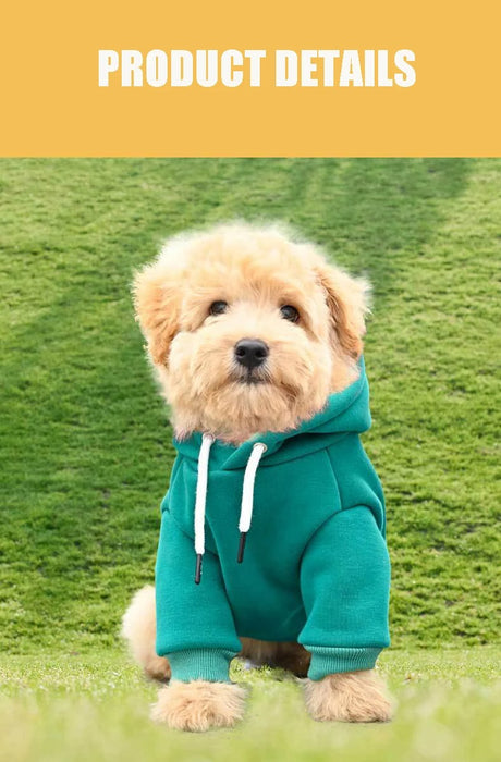 Anywags Pet Clothes Green Warm Fleece Hoodie Jacket with Back Pockets Sweatshirt for Cosplay and Cold Weathers