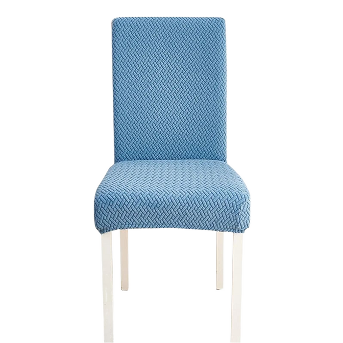 Anyhouz Chair Cover Blue Small Knitted Design with Anti-Dirt and Elastic Material for Dining Room Kitchen Wedding Hotel Banquet Restaurant