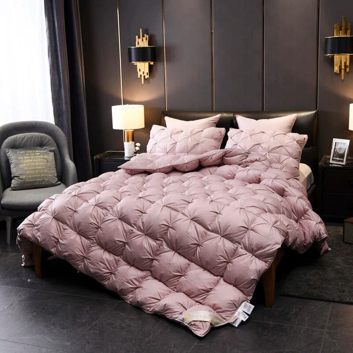 Anyhouz Duvet Cover Old Rose Luxury Breathable Puffer Bed Comforter