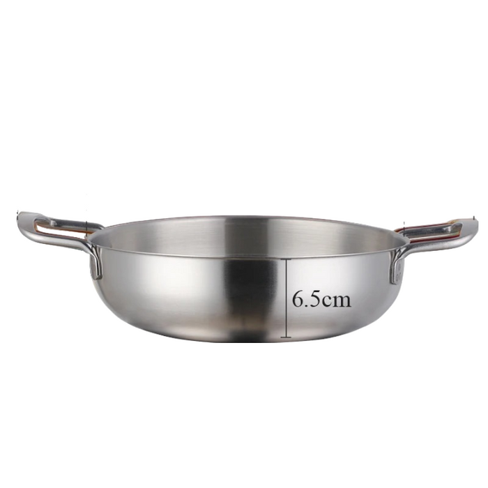 Anygleam Stock Pot Silver-L Stainless Steel HotPot Without Lid Single-Layer Cooking Soup Noodle Sea Food Home Kitchen Restaurant Tools