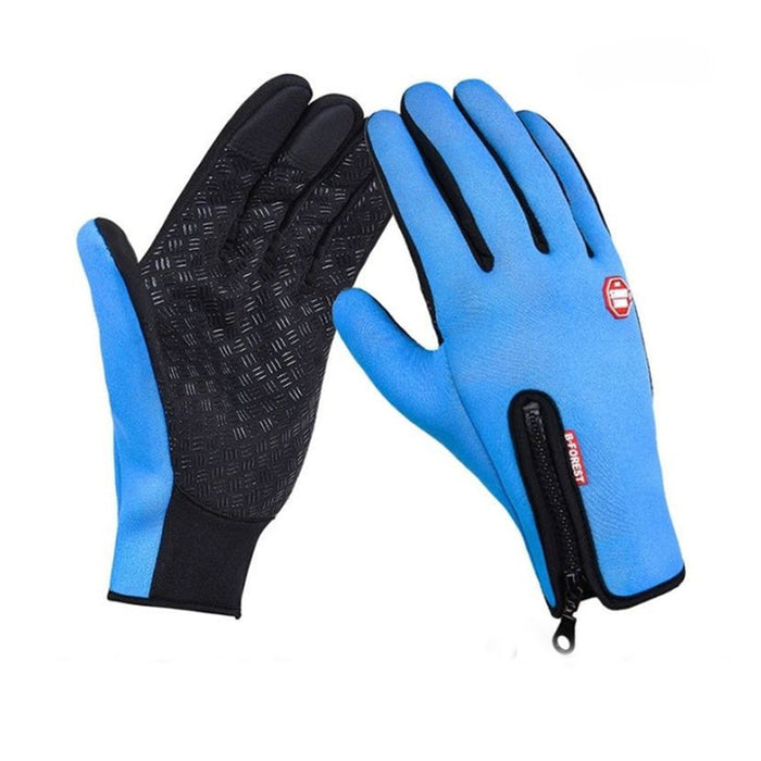 Anygloves Winter Gloves Blue Large Warm Waterproof Windproof Thermal Cycling Ski Outdoor Sports Snowboard Hiking Motorcycle For Women Men