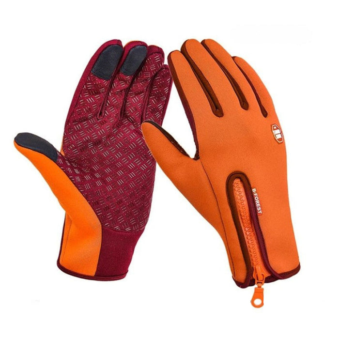 Anygloves Winter Gloves Orange XL Warm Waterproof Windproof Thermal Cycling Ski Outdoor Sports Snowboard Hiking Motorcycle For Women Men