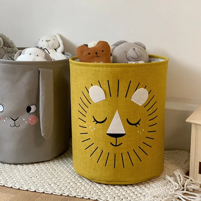 Anyhouz Storage Bucket Little Lion Large Capacity Cloth Organizer Basket  Folding Home Storage Bag Basket