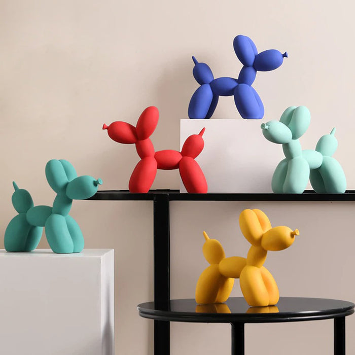 Anyhouz Home Figurine Nordic Balloon Dog Light Blue Resin for Living Room Desktop Decoration Accessories Gifts