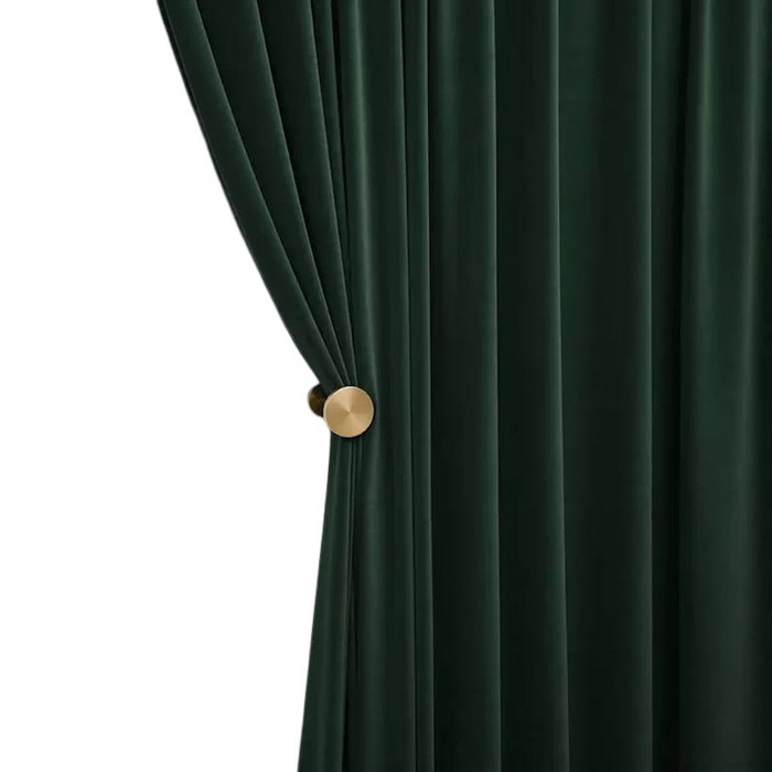 Anyhouz 250cm Green High Quality Modern Velvet Blackout Curtains for Living Room Bedroom Dining Luxury Window Drape