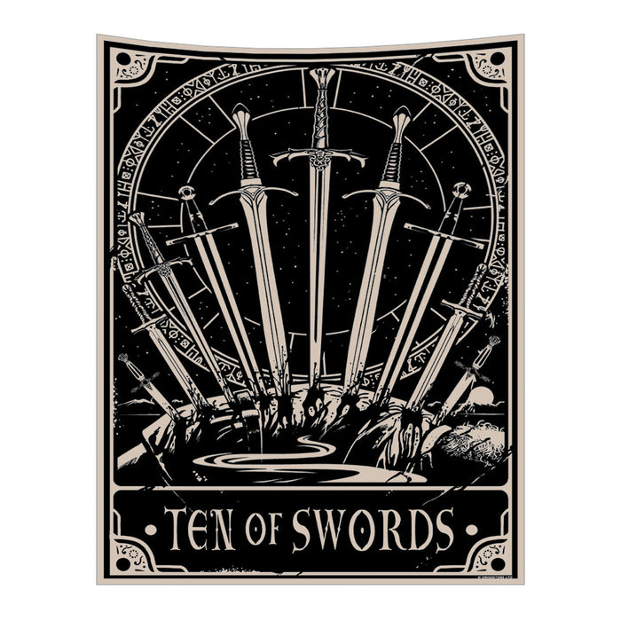 Anyhouz Tapestry Black Swords 230X150 cm Tarot Card Psychedelic Scene Art Hippie Bohemian Decoration Sheets