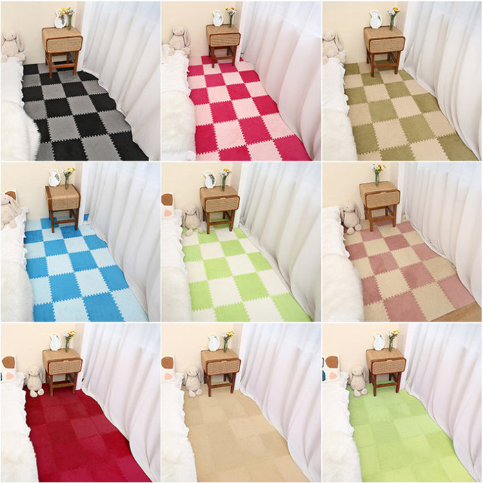 Anyhouz Splicing Mat Pink 30x30cm 24Pcs Modern Foam Floor Mat Living Room Square Splicable Household Non-Slip Rugs