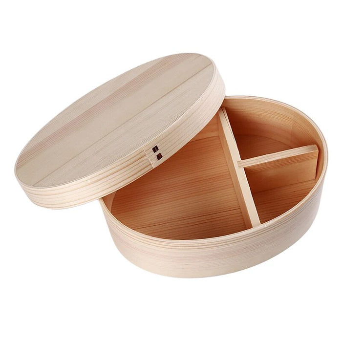 Anygleam Natural Wooden Bento Lunch Box Food Kitchen Tableware