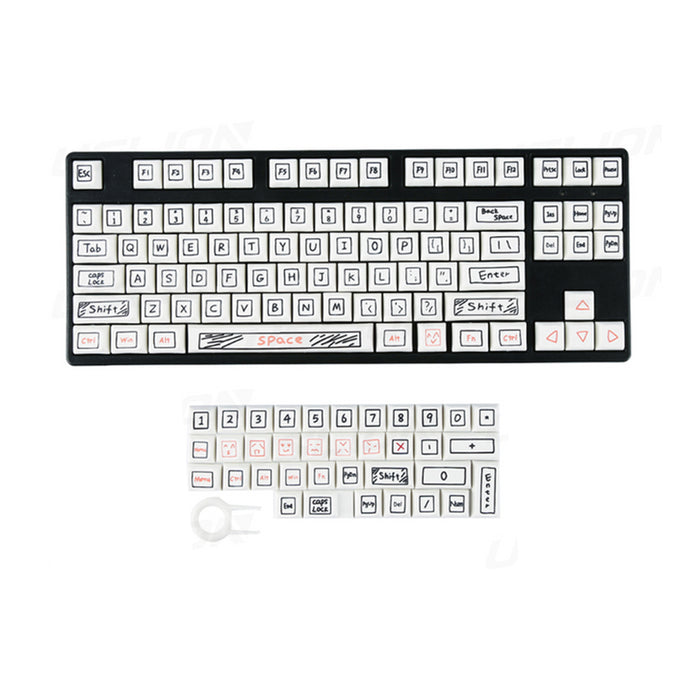 Anymob Keycap Keyboard White Notes Theme 125 Anime Keys Cute Mechanical Personalized Touch Clicks