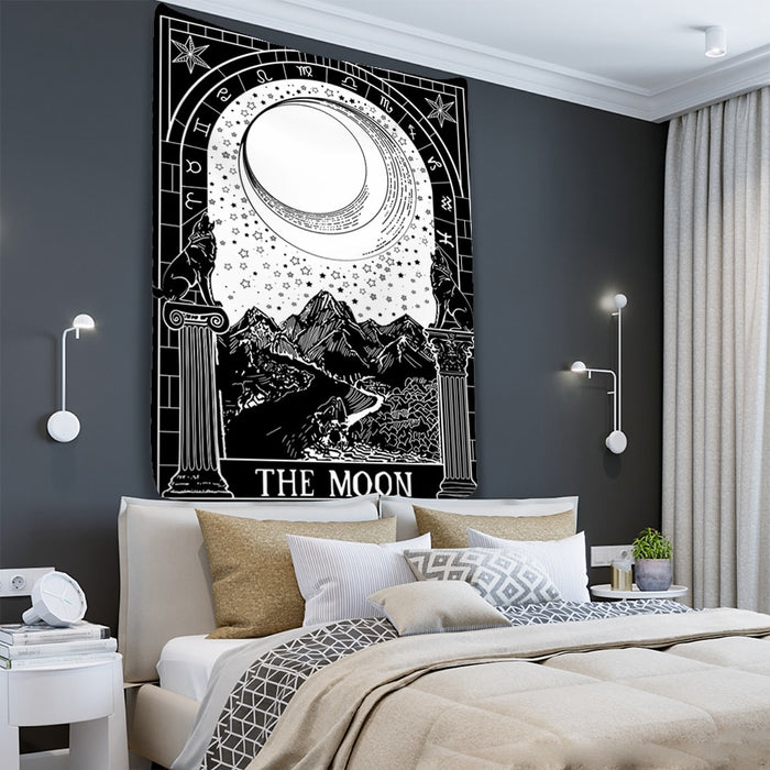 Anyhouz Tapestry Black Magician 230X150 cm Tarot Card Psychedelic Scene Art Hippie Bohemian Decoration Sheets