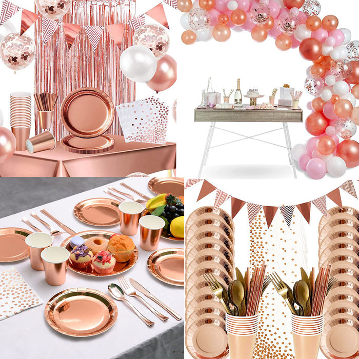 Anyparty Disposable Spoon 10Pcs Rose Gold Latex Tableware