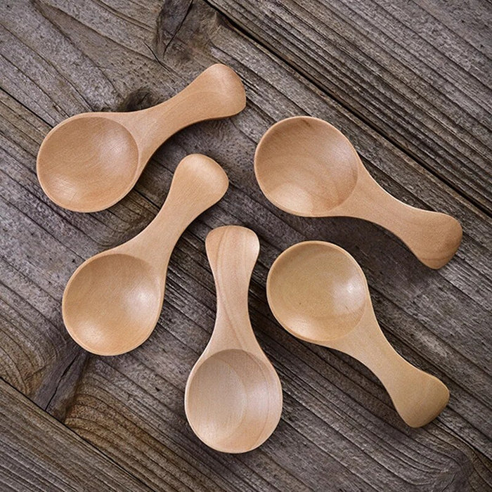 Anygleam Natural Wood 10 pcs Wooden Kitchen Spoon Kitchen Tableware