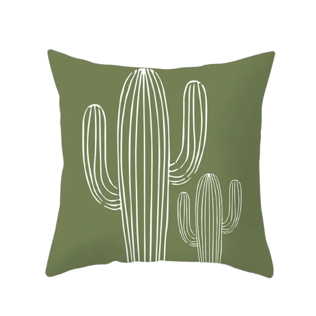 Anyhouz Pillowcase Sage Green Cactus Cotton Polyester Cushion Cover