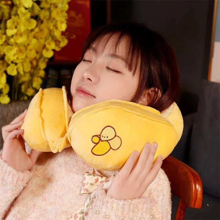 Anypack Neck Pillow Green Watermelon Travel U-shaped Cartoon Cute Comfortable Sleep Headrest