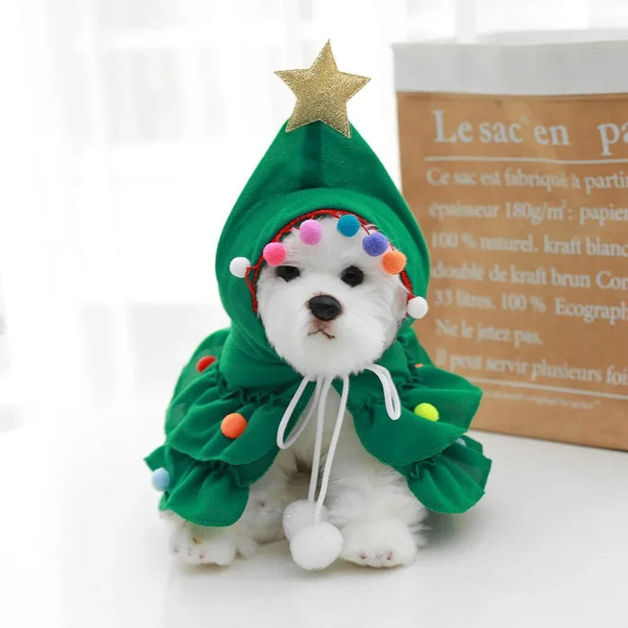 Anywags Pet Clothes Green Christmas Tree Dog Cat Outfit Holiday Costume Accessories