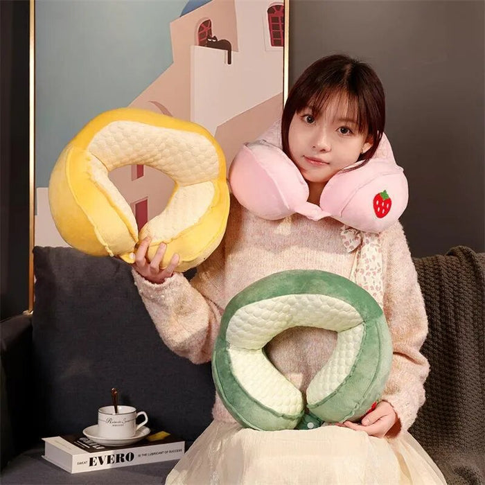 Anypack Neck Pillow Yellow Banana Travel U-shaped Cartoon Cute Comfortable Sleep Headrest