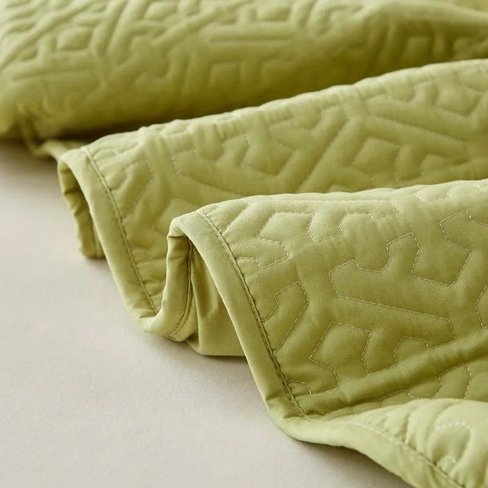 Anyhouz Mattress Cover Green 100x200cm Pure Cotton Soft Quilted Bed Sheet Anti-bacterial Protector Cover