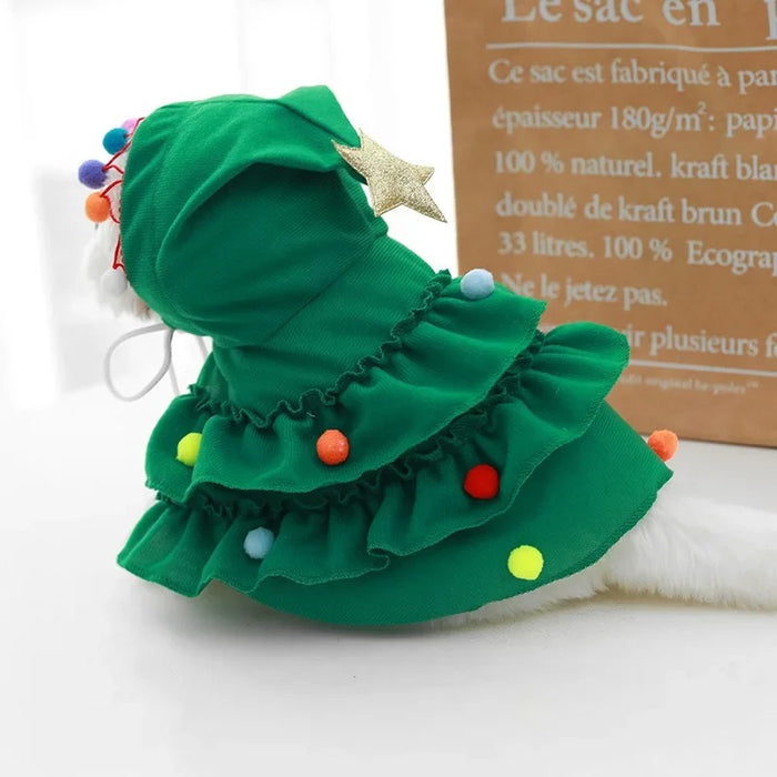 Anywags Pet Clothes Green Christmas Tree Dog Cat Outfit Holiday Costume Accessories