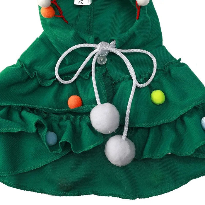 Anywags Pet Clothes Green Christmas Tree Dog Cat Outfit Holiday Costume Accessories