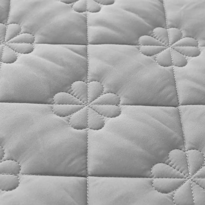 Anyhouz Mattress Cover Floral White 200x200cm Waterproof Quilted Fitted Bed Sheet