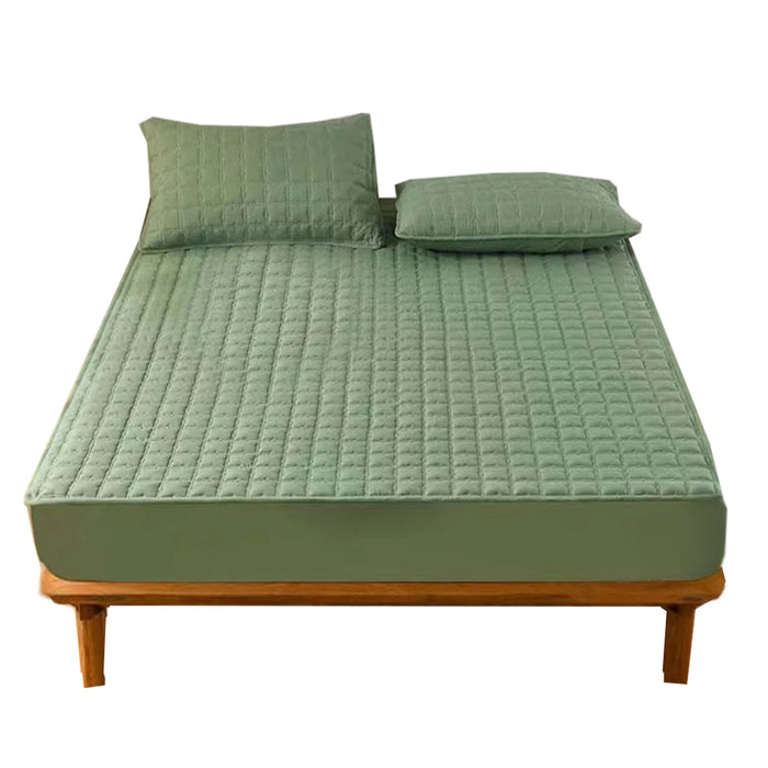 Anyhouz Mattress Cover Green 160x200cm Waterproof Quilted Fitted Bed Sheet